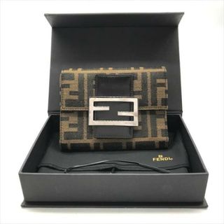 フェンディ(FENDI)の保管品 FENDI フェンディ ズッカ 三つ折り 財布 ウォレット キャンバス レザー ブラウン k1227(財布)