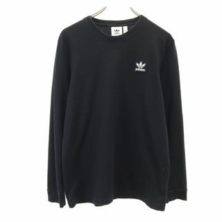 アディダス(adidas)のアディダス トレフォイルロゴ 長袖 Tシャツ L 黒 adidas ロンT メンズ 古着 【240417】(Tシャツ/カットソー(七分/長袖))