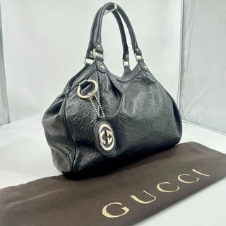 グッチ(Gucci)のc540【グッチ】”美品”スーキー シマ インターロッキング 黒 ハンドバック(トートバッグ)