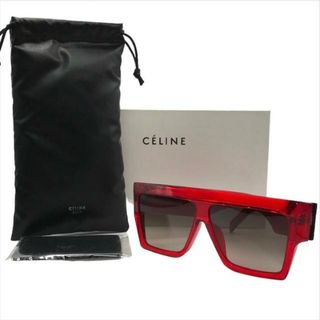 セリーヌ(celine)の展示品 CELINE セリーヌ CL40030F メガネ サングラス アイウェア レッド 箱付き a3054(サングラス/メガネ)