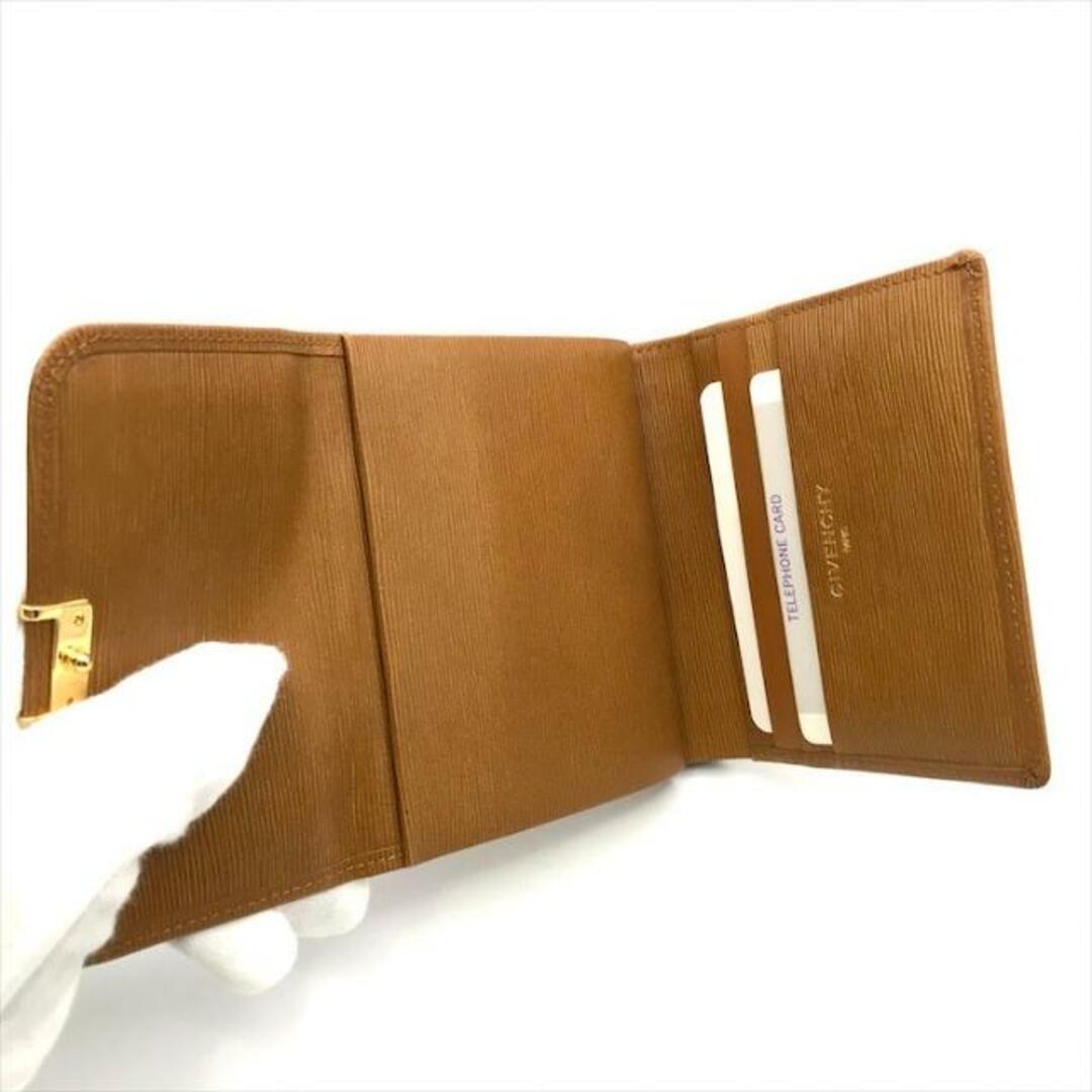 GIVENCHY(ジバンシィ)の超美品 GIVENCHY ジバンシー レザー ロゴ がま口 二つ折り 財布 キャメル ゴールド m12836 レディースのファッション小物(財布)の商品写真