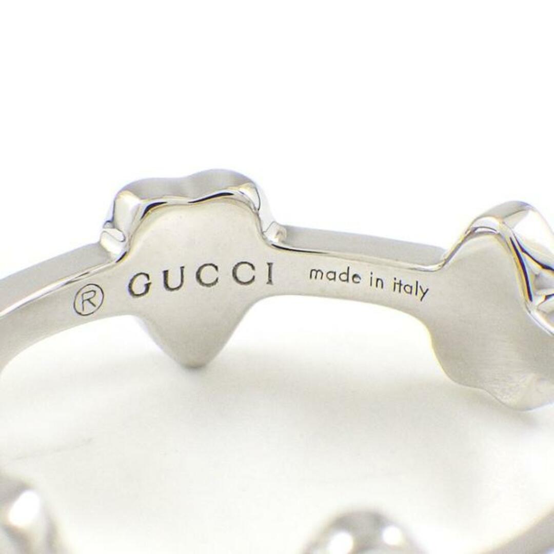 Gucci(グッチ)のグッチ GUCCI リング アイコン ハート ステーション GG ロゴ K18WG 8号 / #8 【中古】 レディースのアクセサリー(リング(指輪))の商品写真