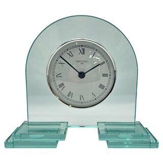 OMODOMO オモドモ イタリア製 テーブルクロック 置時計 インテリア ガラス おしゃれ 小物 中古 W４(置時計)