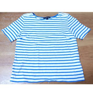 FOREVER 21 - forever21 ブルー　ホワイト　ボーダー　半袖　Tシャツ　ファスナー　青