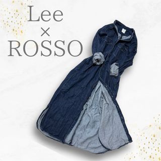 アーバンリサーチ　ロッソ　Lee 別注 デニム　ワンピース バンドカラー　マキシ