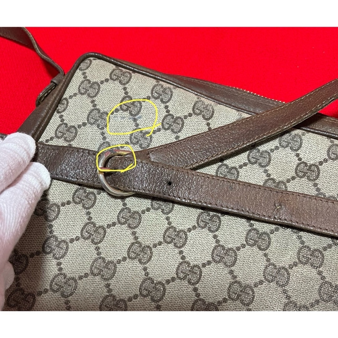 Gucci(グッチ)のGUCCI グッチ　GG ショルダー　バッグ　大容量　PVC レザー　ベージュ レディースのバッグ(ショルダーバッグ)の商品写真