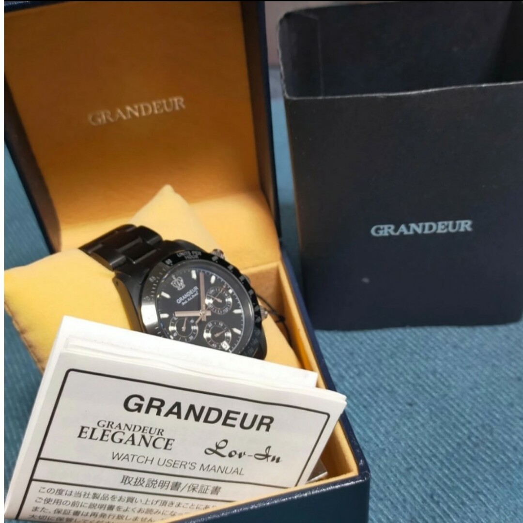 グランドール GRANDEUR 腕時計  ブラック メンズの時計(腕時計(アナログ))の商品写真