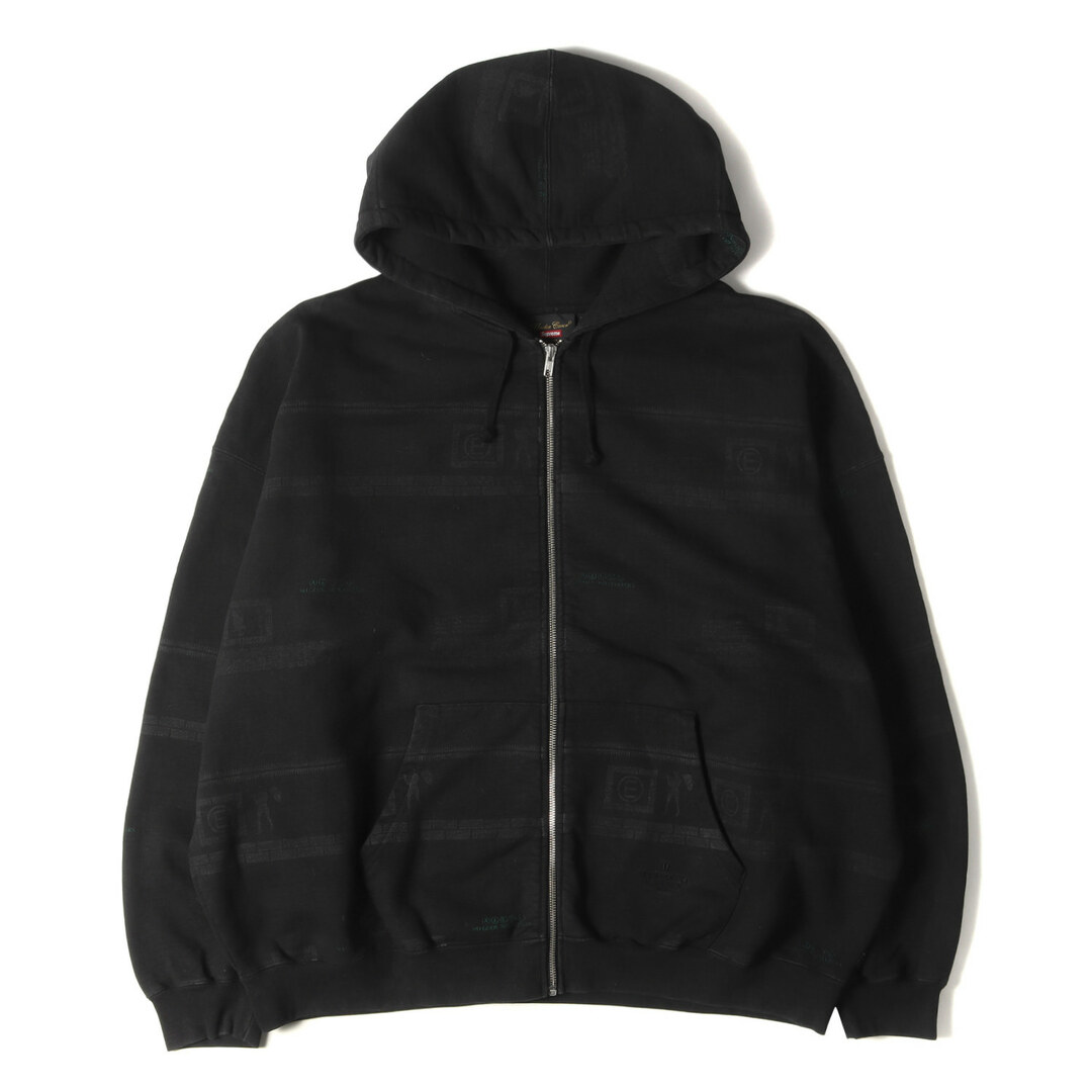 Supreme(シュプリーム)の美品 Supreme シュプリーム パーカー サイズ:XXL 23SS UNDERCOVER グラフィック ボーダー ジップ スウェットパーカー Zip Up Hooded Sweatshirt ブラック 黒 アンダーカバー コラボ トップス フーディー【メンズ】【中古】 メンズのトップス(パーカー)の商品写真