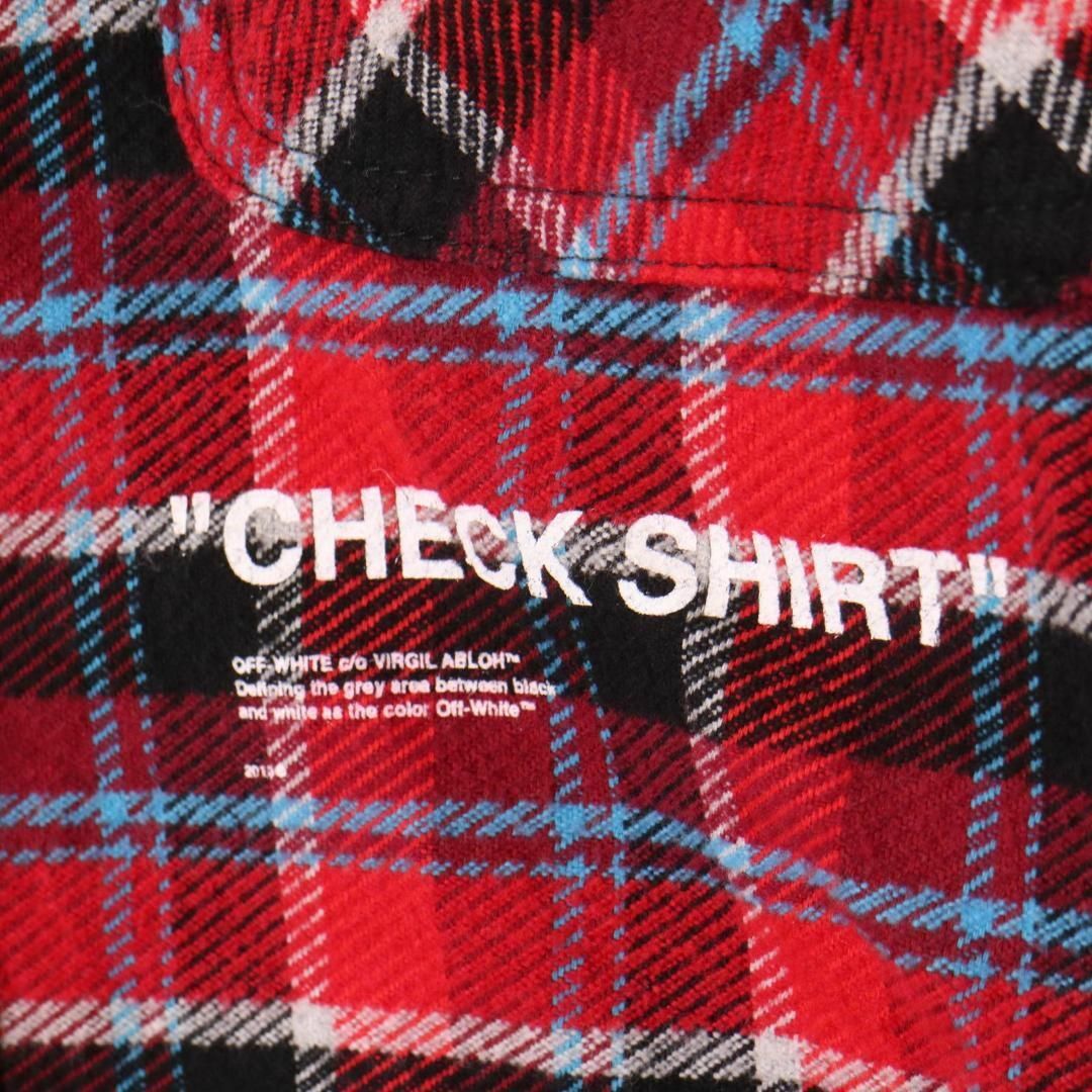 OFF-WHITE(オフホワイト)のオフホワイト　18AW QUOTE FLANNEL SHIRT　チェック　シャツ メンズのトップス(Tシャツ/カットソー(七分/長袖))の商品写真