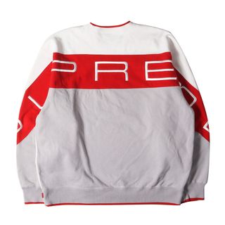 シュプリーム(Supreme)のSupreme シュプリーム スウェット サイズ:XL 22SS バックロゴ 切替し クルーネック スウェットシャツ Stretch Crewneck ホワイト グレー レッド トップス トレーナー【メンズ】【中古】(スウェット)