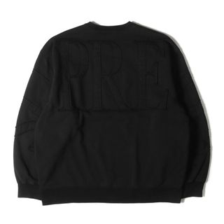 シュプリーム(Supreme)のSupreme シュプリーム スウェット サイズ:XL 22SS ビッグ アップリケロゴ クルーネック スウェットシャツ Tonal Applique Crewneck ブラック 黒 トップス トレーナー【メンズ】【中古】(スウェット)