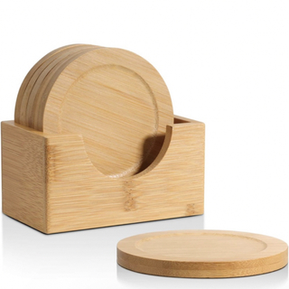 コースター 竹製 収納ケース付き 断熱 6枚入り　木製(テーブル用品)