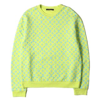 ルイヴィトン(LOUIS VUITTON)の美品 LOUIS VUITTON ルイヴィトン スウェット サイズ:L 23SS モノグラム クルーネック スウェットシャツ MONOGRAM PRINT CREWNECK SWEAT SHIRT トップス トレーナー プルオーバー 裏起毛 イエロー ライトブルー イタリア製【メンズ】【中古】(スウェット)