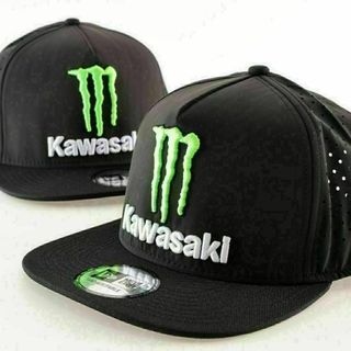 Kawasaki　MONSTER メッシュ　フラットピーク　CAP　黒(その他)