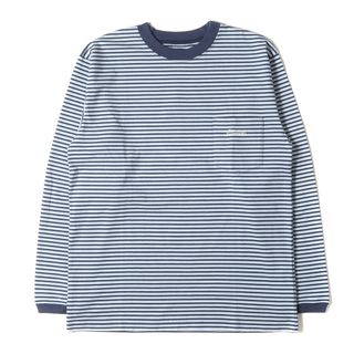 美品 STANDARD CALIFORNIA スタンダードカリフォルニア Tシャツ サイズ:L 22SS ヘビーウェイト ボーダー ロングスリーブTシャツ SD Heavyweight Border Long Sleeve トップス 長袖 ロンT カットソー ブルー系 日本製【メンズ】【中古】