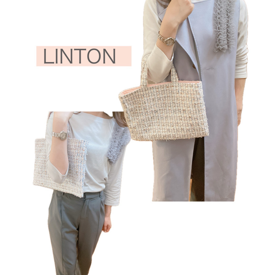 LINTON(リントン)の高級 リントン　ツイードバッグ【A4収納可】【さくら】 レディースのバッグ(トートバッグ)の商品写真