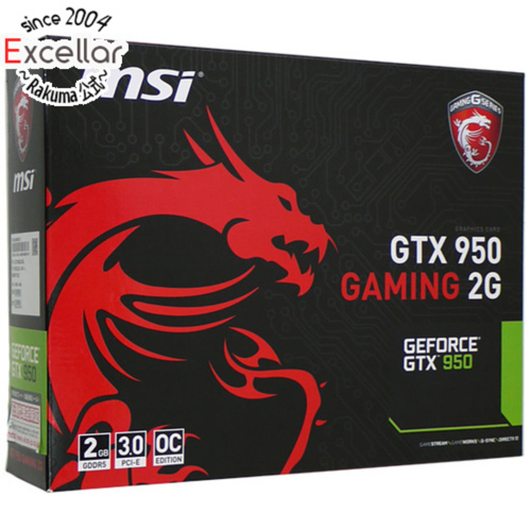msi(エムエスアイ)のMSI製グラボ　GTX 950 GAMING 2G　PCIExp 2GB 元箱あり スマホ/家電/カメラのPC/タブレット(PCパーツ)の商品写真