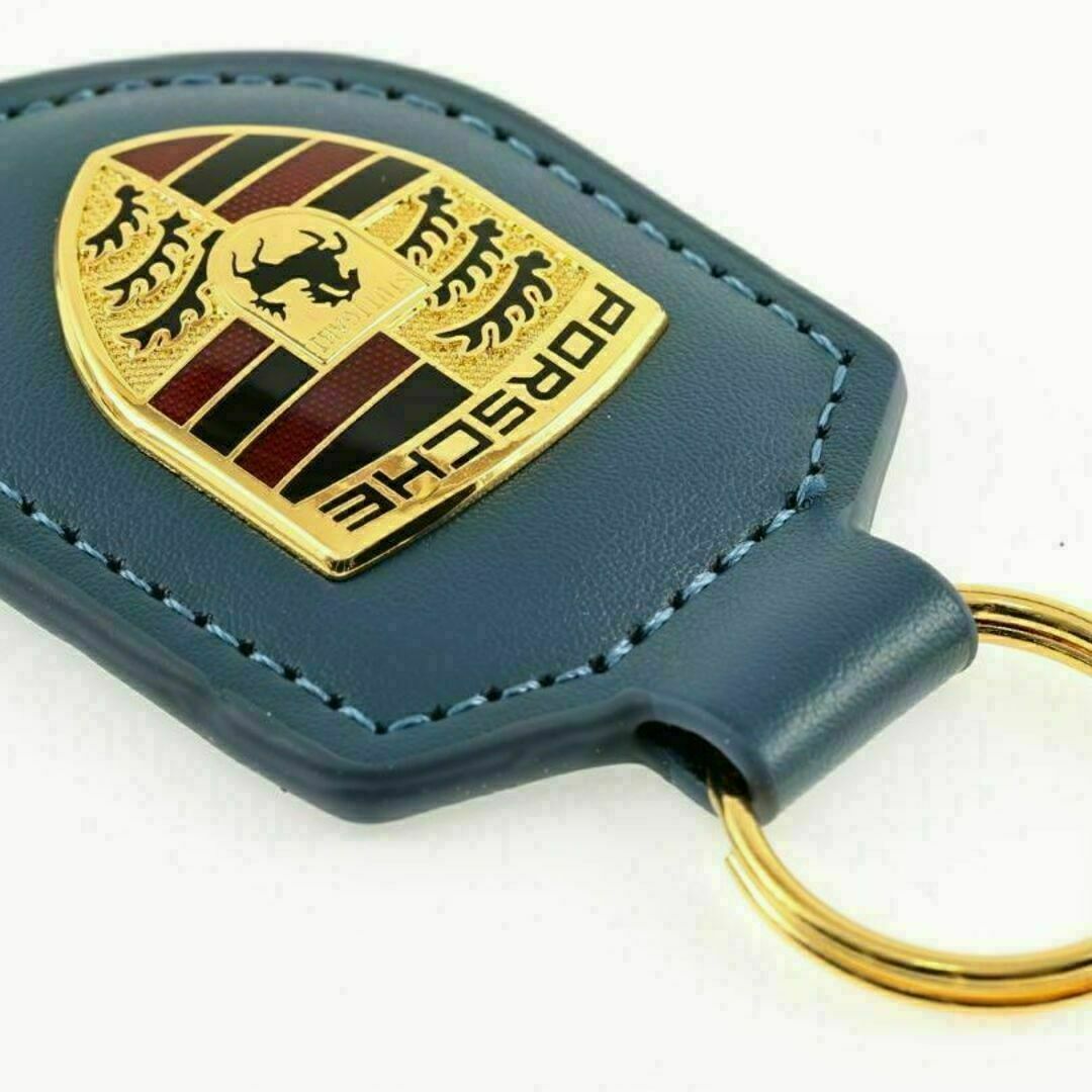 ★残りわずか！ ★PORSCHE ポルシェ クレスト キーホルダー 紺 箱付き 自動車/バイクの自動車(車内アクセサリ)の商品写真