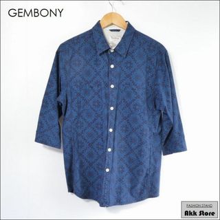 ジェムボニー(GEMBONY)のGEMBONY メンズ トップス 七分袖 シャツ 綿麻 大きいサイズ LL(シャツ)