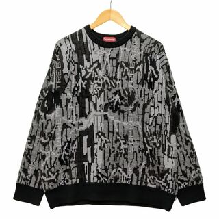 シュプリーム(Supreme)のSUPREME シュプリーム Trebark Camo Sweater アクリル ニットセーター ブラック×グレー サイズL 正規品 / 34038(ニット/セーター)