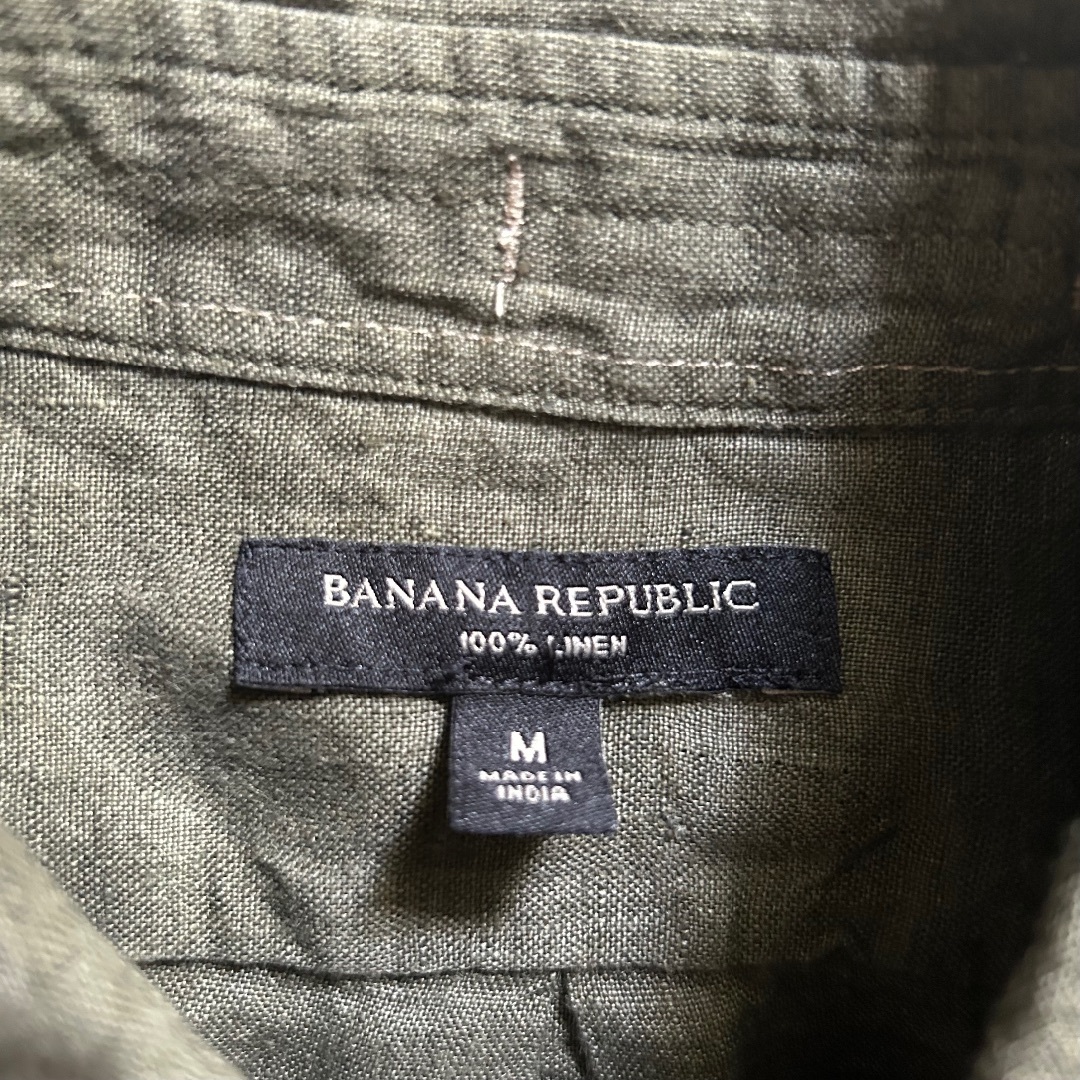 Banana Republic(バナナリパブリック)のバナナリパブリック リネンシャツ M オリーブ メンズのトップス(シャツ)の商品写真