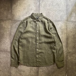 バナナリパブリック(Banana Republic)のバナナリパブリック リネンシャツ M オリーブ(シャツ)