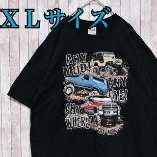 古着　Mud Bog Trucks プリントTシャツ　センターロゴ　輸入品　半袖(Tシャツ/カットソー(半袖/袖なし))