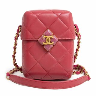 シャネル(CHANEL)のシャネル マトラッセ ココマーク ボックス チェーン ショルダーバッグ 斜め掛け ラムスキン レザー ピンク アンティークゴールド金具 AS2635 CHANEL（未使用　展示品）(ショルダーバッグ)