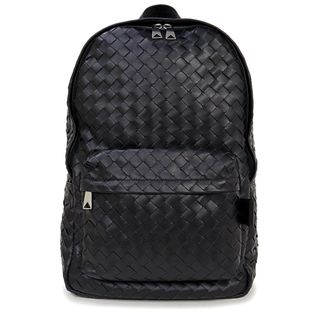 ボッテガヴェネタ(Bottega Veneta)のボッテガヴェネタ ミディアム イントレチャート リュック デイパック バックパック カーフスキン レザー ブラック 黒 アンティークシルバー金具 730732 BOTTEGA VENETA（未使用　展示品）(バッグパック/リュック)