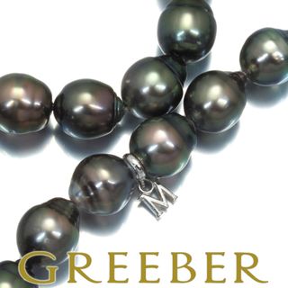 ミキモト(MIKIMOTO)のミキモト ネックレス バロックパール 黒蝶真珠 9.1-12.0mm K18WG/シルバー 保証書(ネックレス)