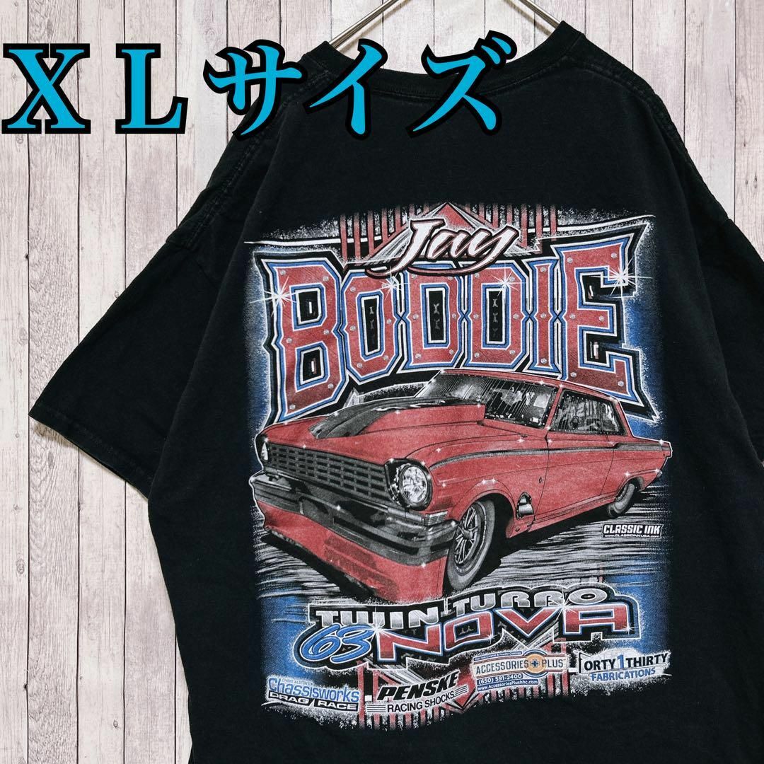 古着　Team Boddie Racing レーシングTシャツ　センターロゴ メンズのトップス(Tシャツ/カットソー(半袖/袖なし))の商品写真