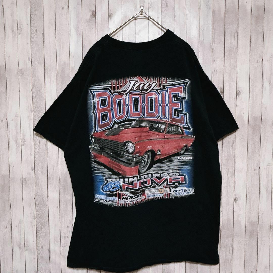 古着　Team Boddie Racing レーシングTシャツ　センターロゴ メンズのトップス(Tシャツ/カットソー(半袖/袖なし))の商品写真