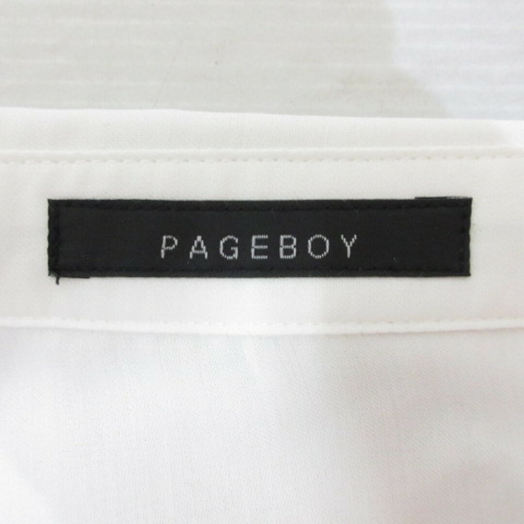 PAGEBOY(ページボーイ)のページボーイ PAGE BOY 半袖 シアー スキッパー ブラウス F 白  レディースのトップス(シャツ/ブラウス(半袖/袖なし))の商品写真