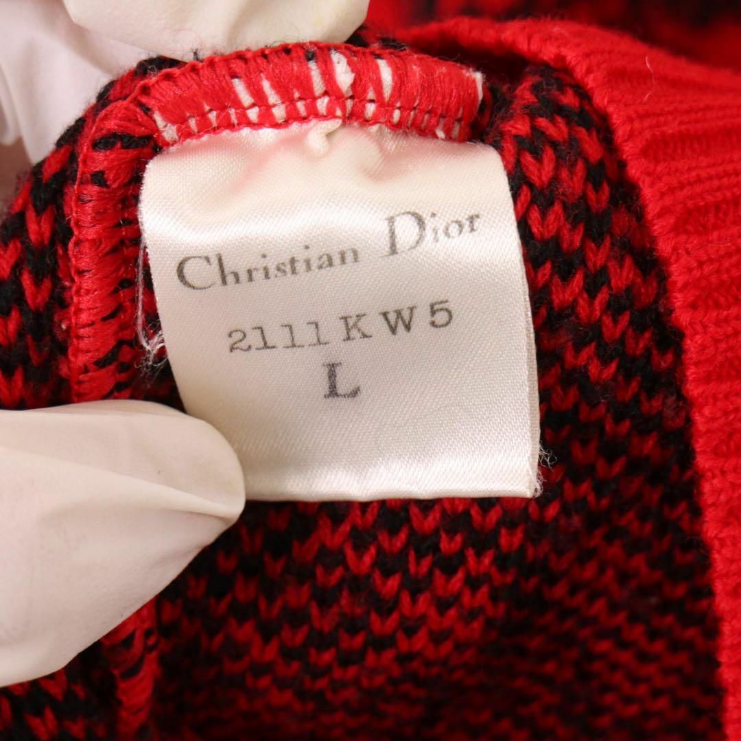 Christian Dior(クリスチャンディオール)のディオール　ヴィンテージ　オブリーク　ジャガードニット　トロッター柄　Vネック レディースのトップス(ニット/セーター)の商品写真