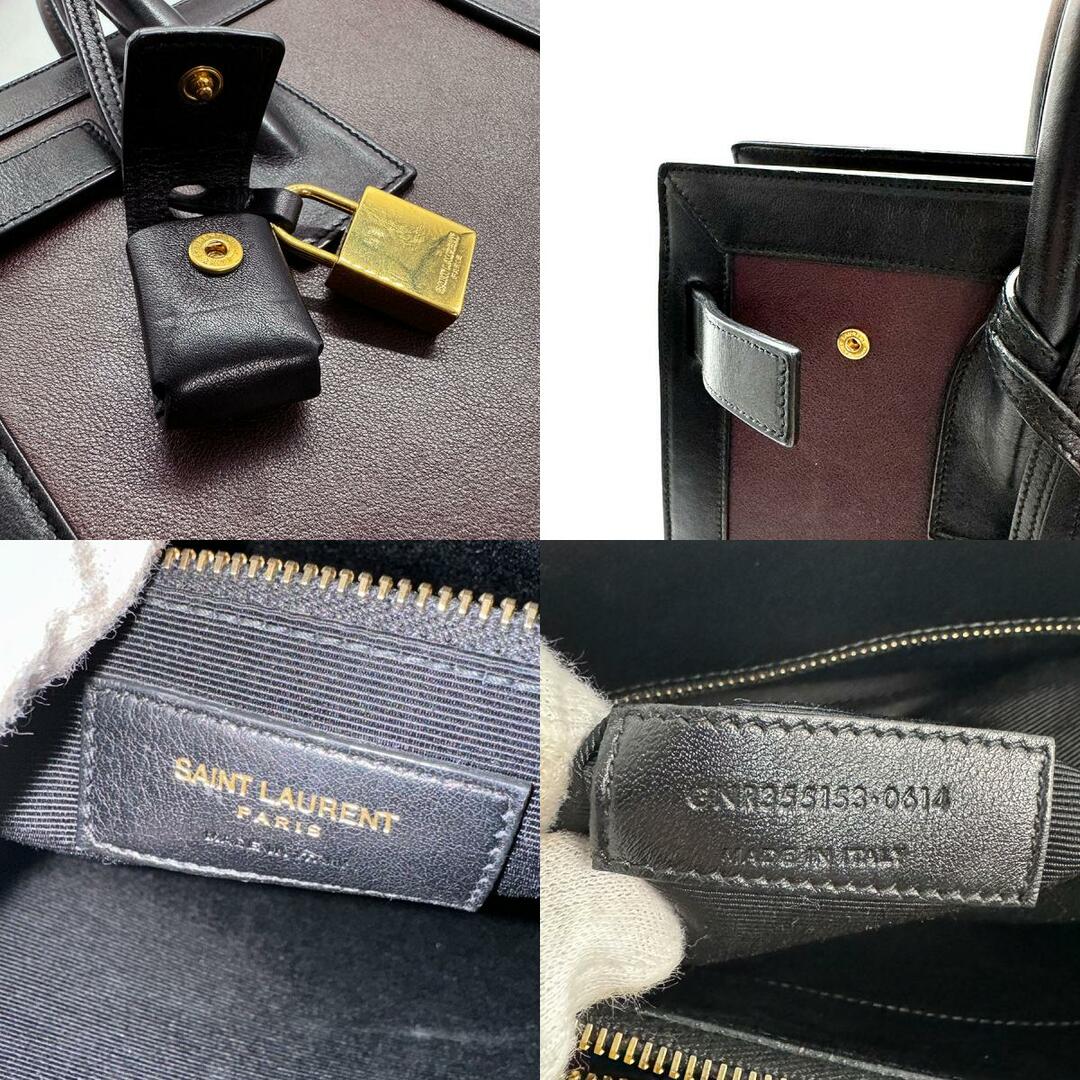 Saint Laurent(サンローラン)のサンローラン SAINT LAURENT ショルダーバッグ ハンドバッグ レザー ボルドー×ブラック ユニセックス 355153 送料無料【中古】 z0511 レディースのバッグ(ショルダーバッグ)の商品写真