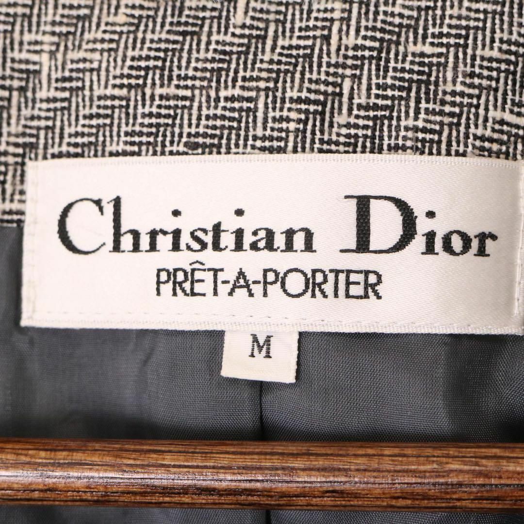 Christian Dior(クリスチャンディオール)のクリスチャンディオール　ノーカラー　テーラードジャケット　グレー　ショート丈 レディースのジャケット/アウター(ノーカラージャケット)の商品写真