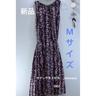 SM2 - 新品未使用】サマンサモスモス　 ノースリーブ花柄ワンピ　ブラウン