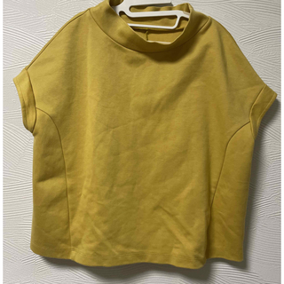 ハルメク☆スタンドカラープルオーバー　黄色　L  送料無料！(Tシャツ(長袖/七分))