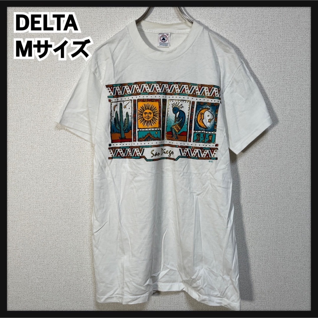 DELTA(デルタ)の【デルタ】半袖Tシャツ　メキシカン　サボテン　幾何学　白T　太陽　月F９ メンズのトップス(Tシャツ/カットソー(半袖/袖なし))の商品写真