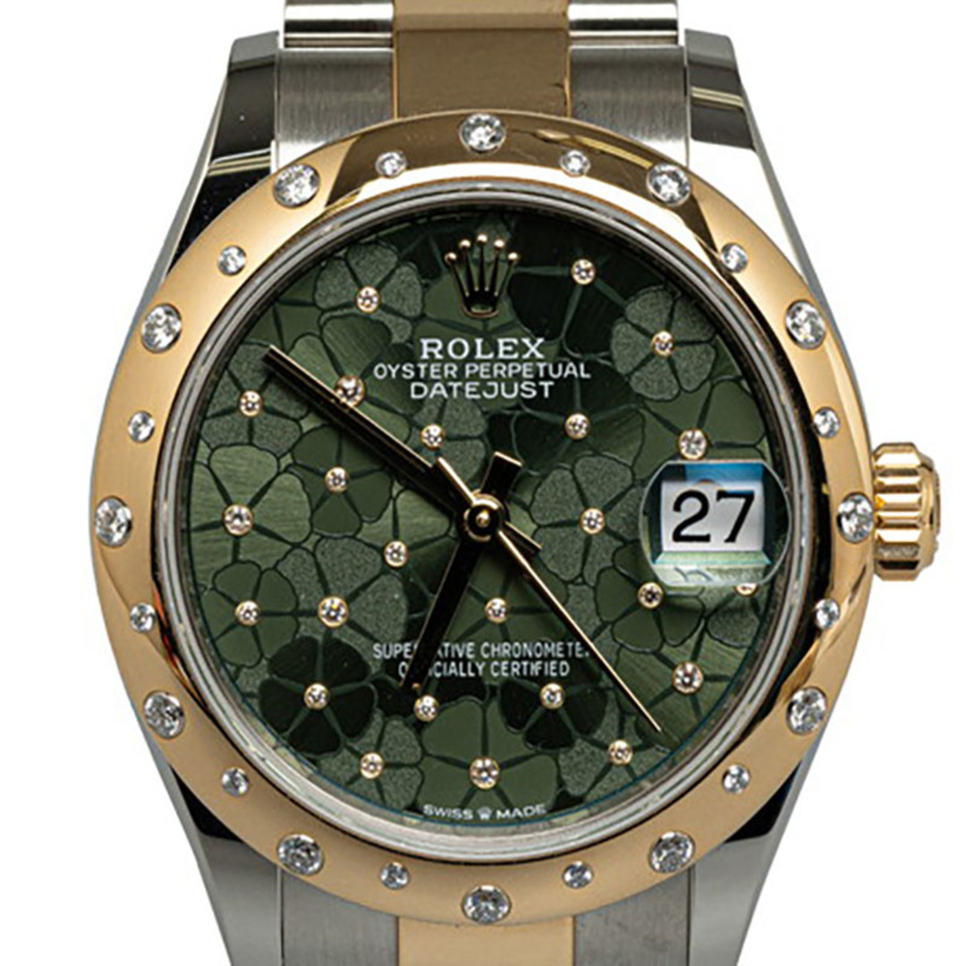 ROLEX(ロレックス)の美品 ロレックス デイトジャスト31 フローラルモチーフ 腕時計 278343RBR 自動巻き オリーブグリーン文字盤 ステンレススチール K18YG レディース ROLEX 【221-44719】 レディースのファッション小物(腕時計)の商品写真