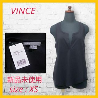 Vince - 未使用品 ヴィンス スキッパー ノースリーブ カットソー ブラウス VINCE