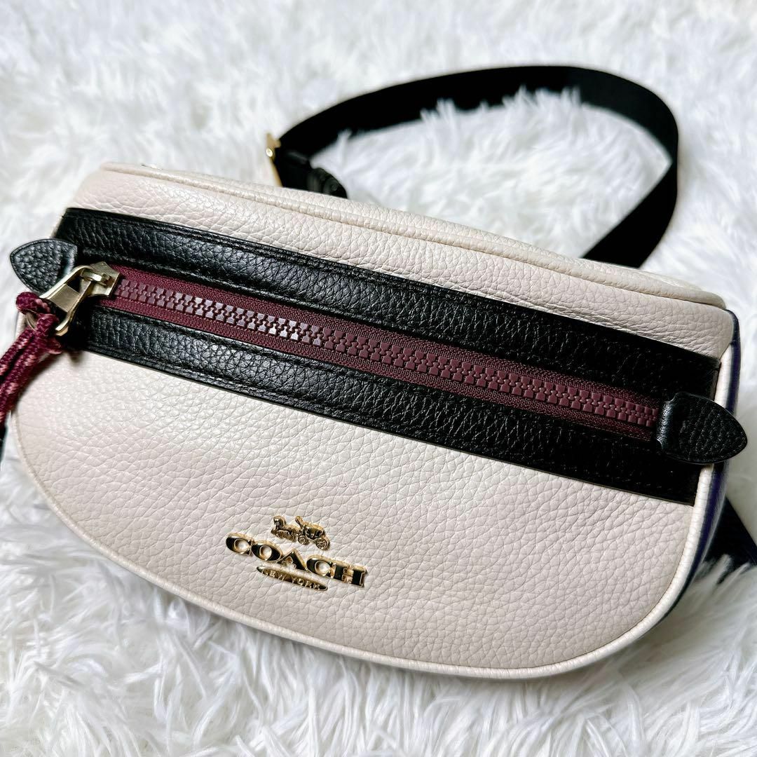 COACH(コーチ)の【美品】コーチ ウエストバッグ ボディバッグ 84230 ホワイトバイカラー レディースのバッグ(ボディバッグ/ウエストポーチ)の商品写真