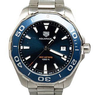 タグホイヤー(TAG Heuer)の美品 タグホイヤー アクアレーサー 腕時計 WAY101C.BA0746 クオーツ ネイビー文字盤 ステンレススチール メンズ TAG HEUER 【214-46549】(腕時計(アナログ))