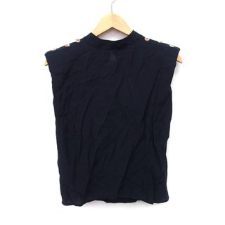 ザラ(ZARA)のザラ ZARA タグ付き ノーカラー ブラウス カットソー 無地 シンプル(シャツ/ブラウス(半袖/袖なし))