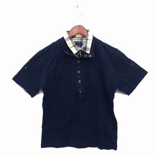 メンズビギ(MEN'S BIGI)のメンズビギ ポロシャツ ステンカラー フェイクレイヤード コットン 綿 半袖 2(ポロシャツ)