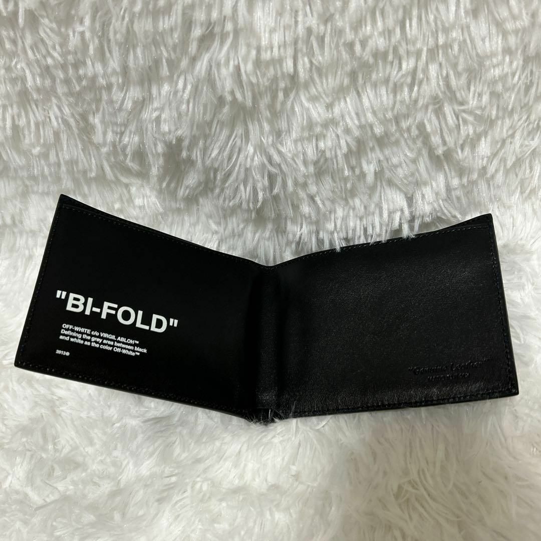 Off-White オフホワイト レザー 二つ折り 財布　ウォレット ブラック系 メンズのファッション小物(折り財布)の商品写真