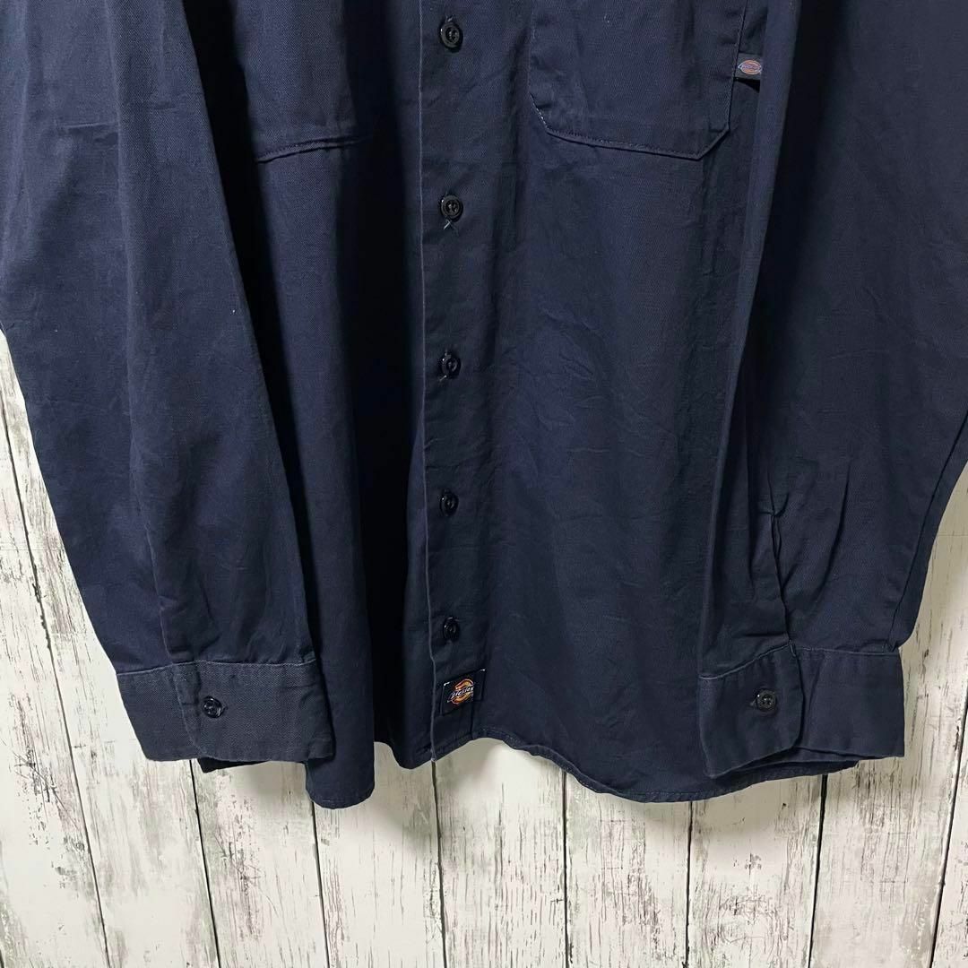 Dickies(ディッキーズ)のDICKIES USA古着 ビックサイズ長袖ワークシャツ 刺繍 2XL メンズ メンズのトップス(シャツ)の商品写真