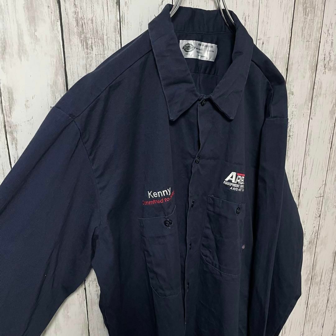 Dickies(ディッキーズ)のDICKIES USA古着 ビックサイズ長袖ワークシャツ 刺繍 2XL メンズ メンズのトップス(シャツ)の商品写真