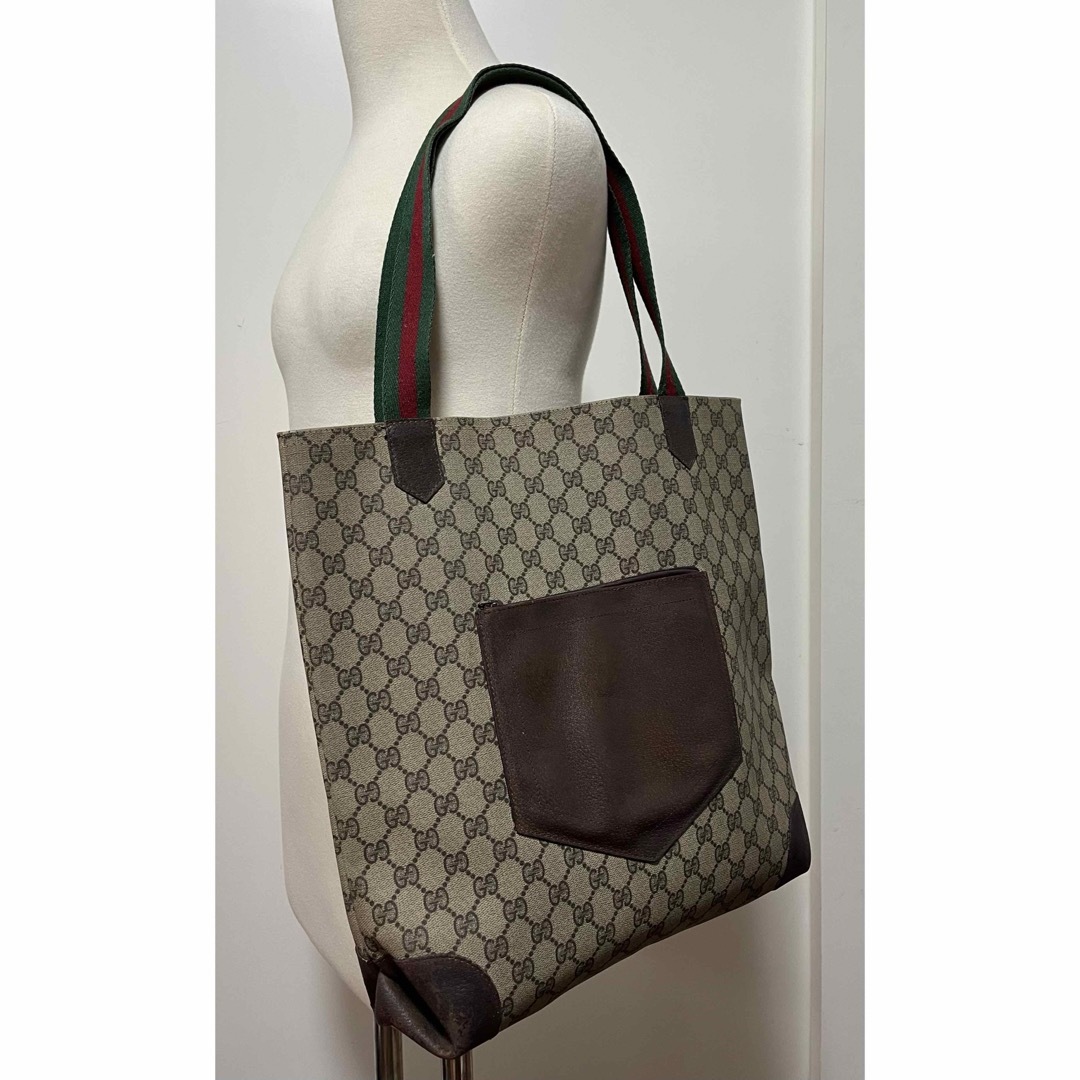 Gucci(グッチ)のGUCCI グッチ　オールド　バッグ　トート　シェリー　ポケット　大容量 メンズのバッグ(ショルダーバッグ)の商品写真