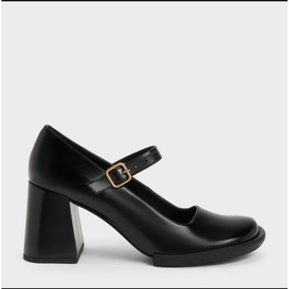 チャールズアンドキース(Charles and Keith)のチャールズ&キース　チューブラー メリージェーンパンプス　Black(ハイヒール/パンプス)